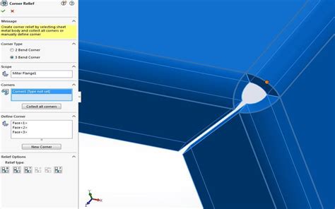 sheet metal bend relief|solidworks sheet metal corner relief.